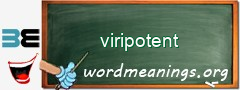 WordMeaning blackboard for viripotent